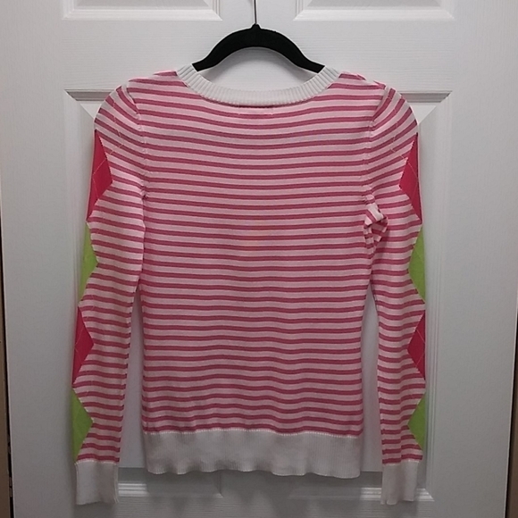 Lilly Pulitzer Striped Sweater with‎ Argyle Sleeves - Picture 5 of 9